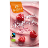 Freeze-dried raspberries in white chocolate with blueberry flavor, gluten-free, organic, 50 g - LANDGARTEN